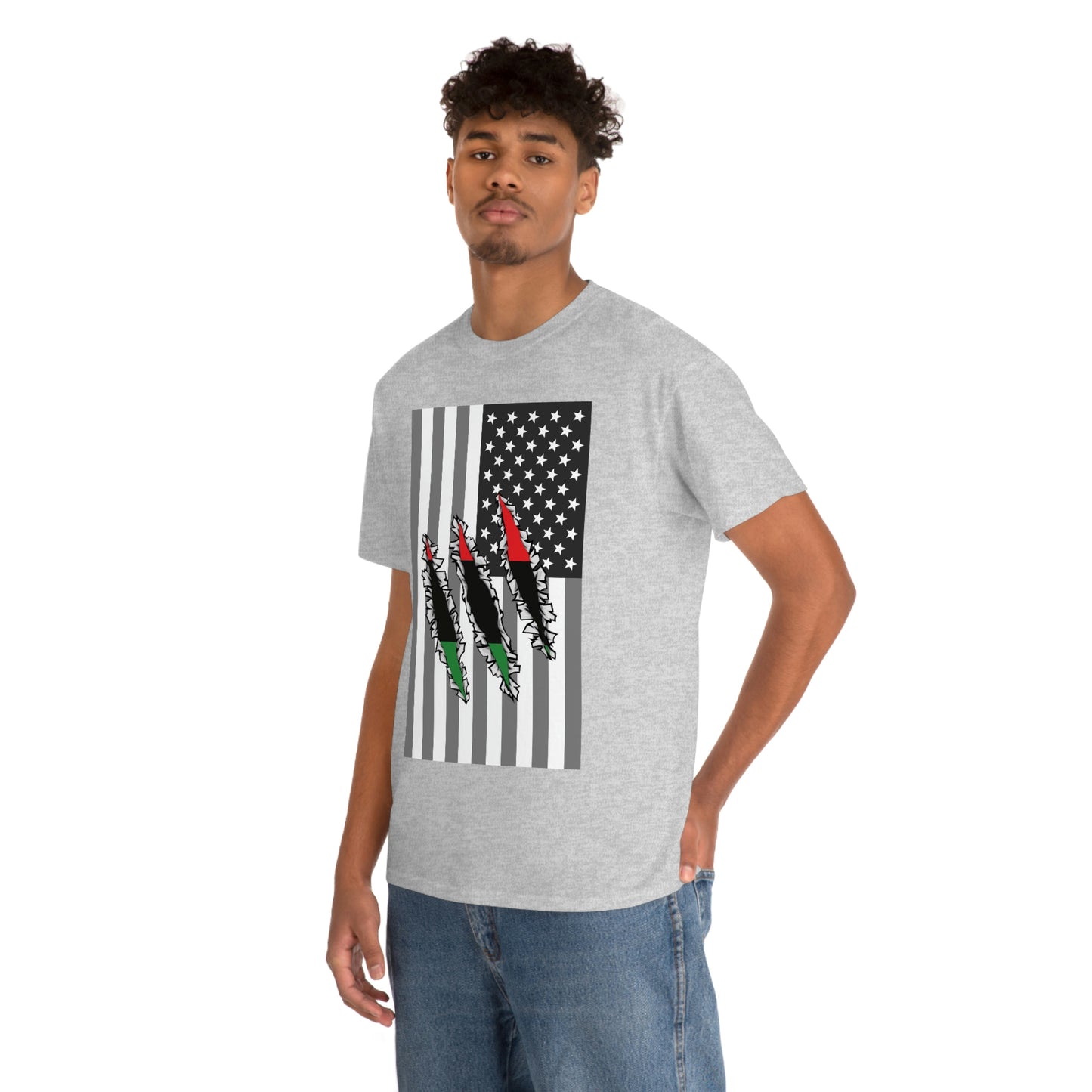 Pan African Flag Slash Black History Month Tee Shirt | USA T-Shirt