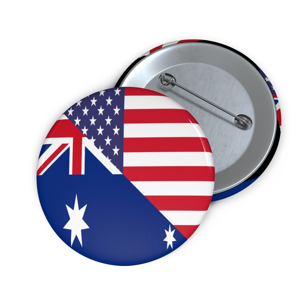 Australian American Flag Pin Button | Australia USA Pins