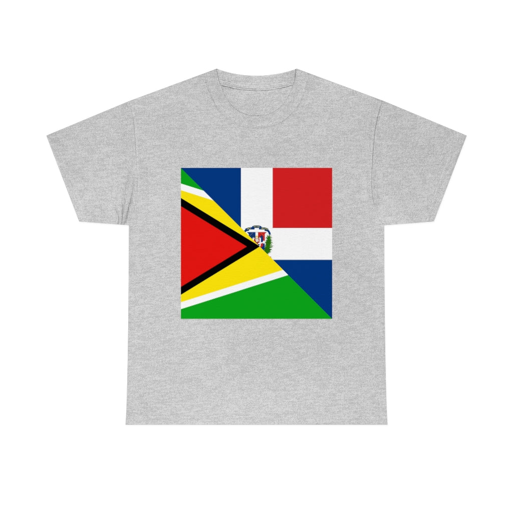 Guyanese Dominican Republic Flag Tee Shirt | Unisex Guyana DR T-shirt