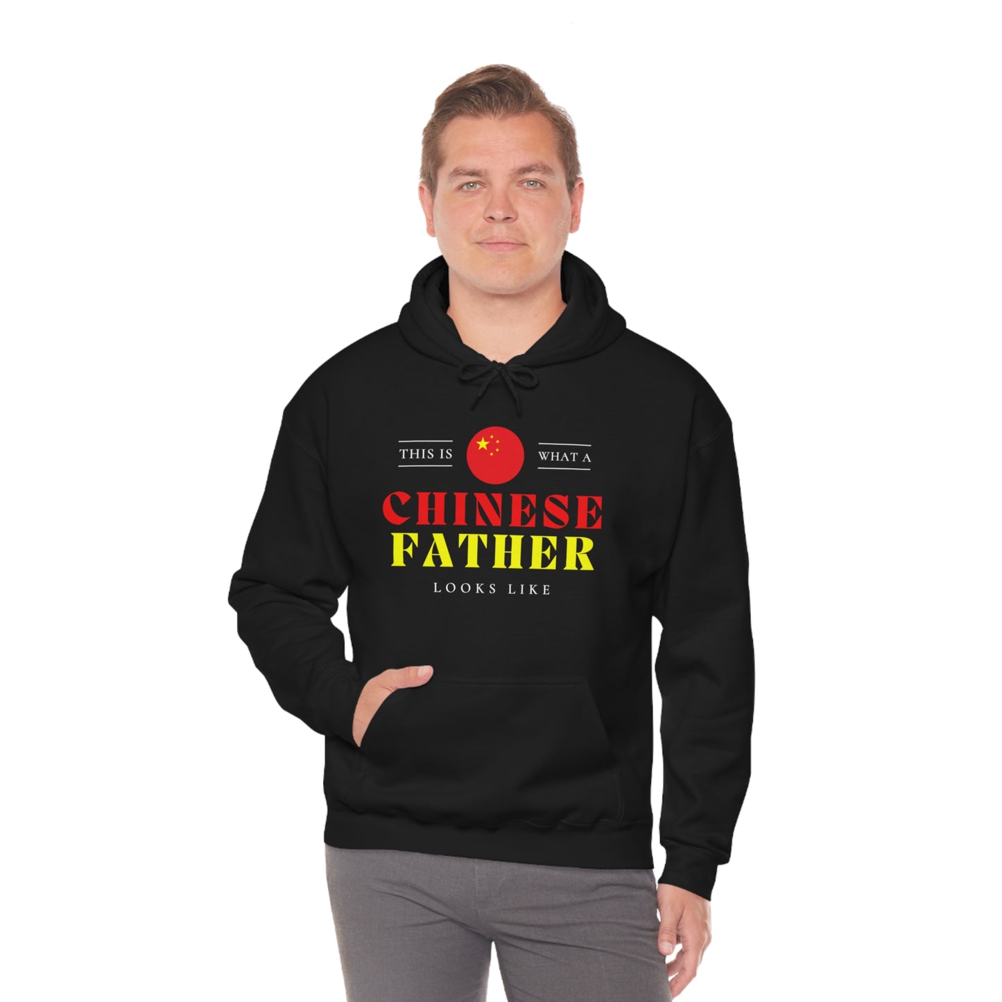 Chinese Father Looks Like China Flag Fathers Day Hoodie | Unisex Pullover Hooded Sweatshirt