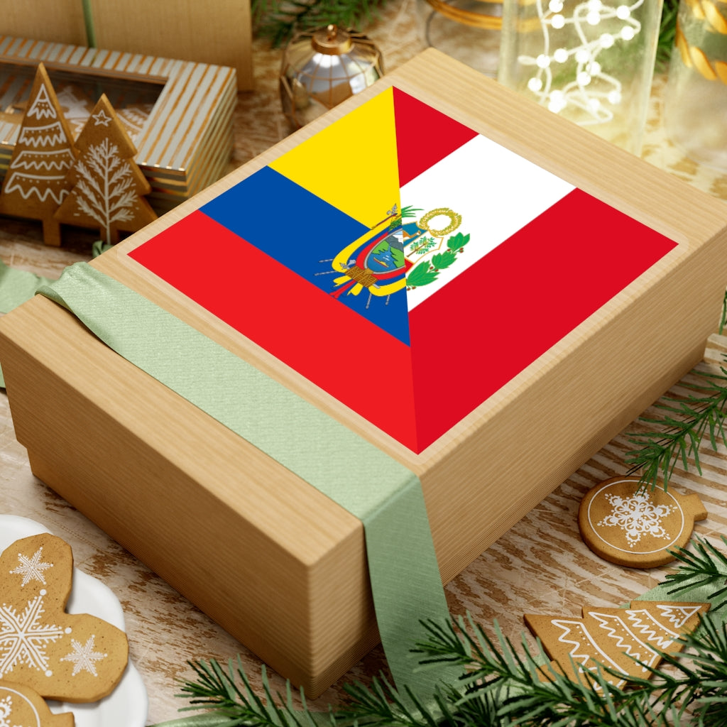 Half Peru Ecuador Flag Sticker | Ecuadorian Peruvian Accessory