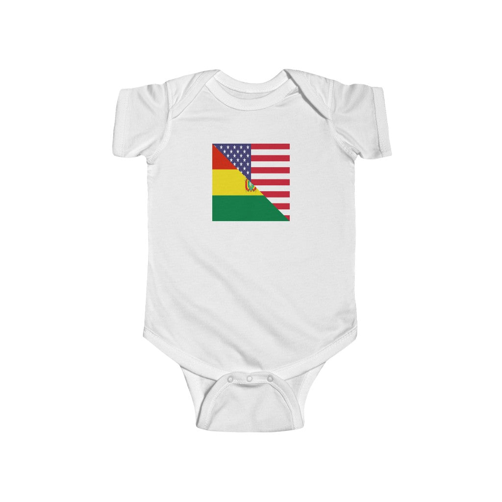 Bolivian American Flag Baby Bodysuit | Bolivia USA Newborn Boy Girl