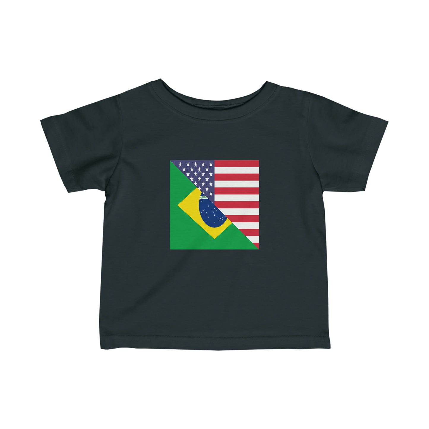 Infant Brazilian American Flag Half Brazil USA Brasil Toddler Tee Shirt