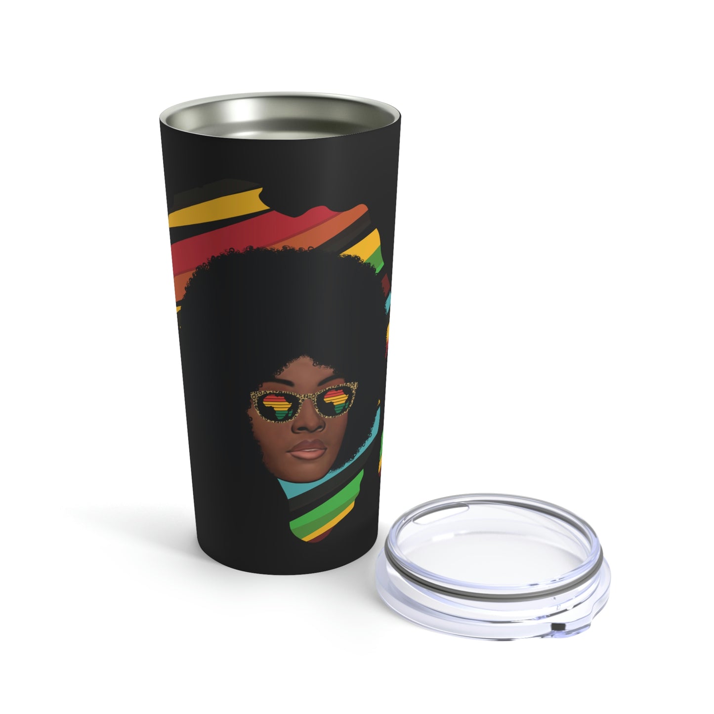 African Woman Glasses | Africa Continent Tumbler 20oz