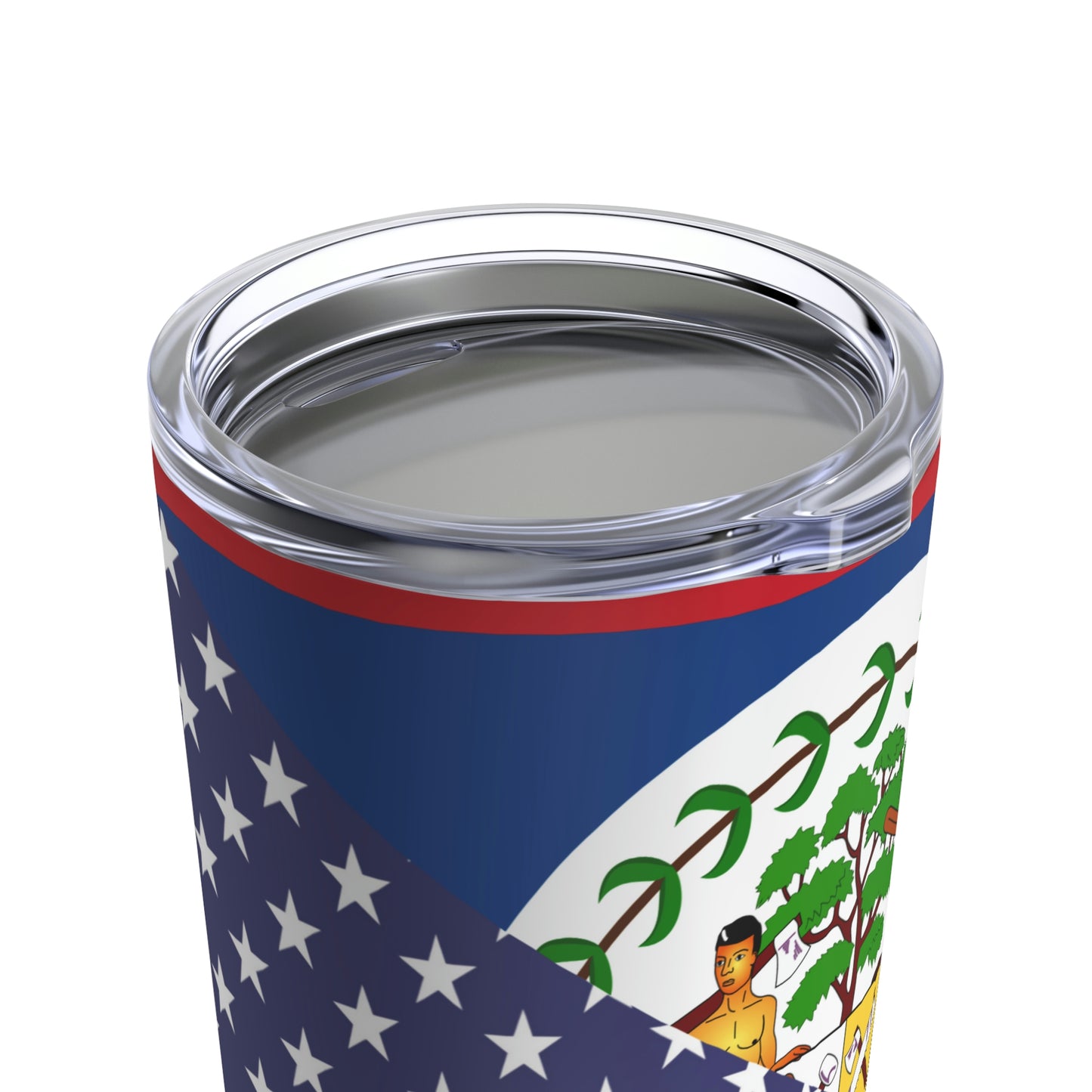 Belize American Flag Half Belizean USA Tumbler 20oz