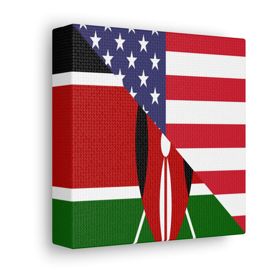 Kenyan American Flag Kenya USA Canvas Gallery Wraps | Wall Art