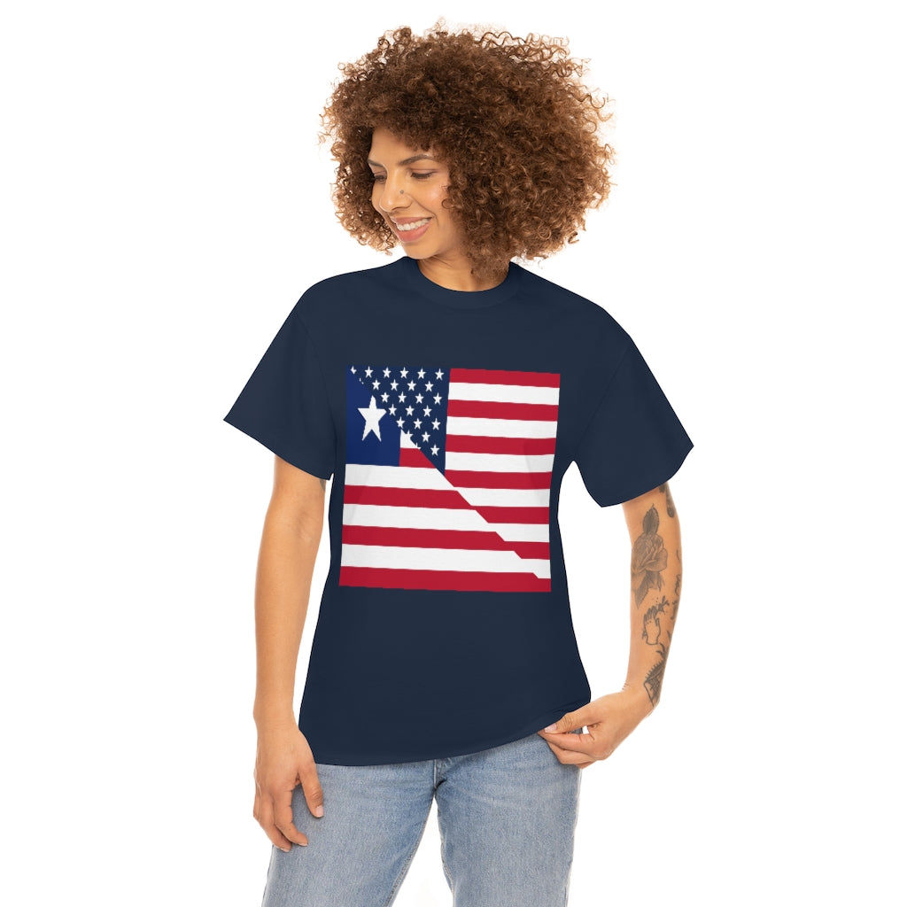 Liberian American Flag Tee Shirt | Unisex Liberia USA Tshirt