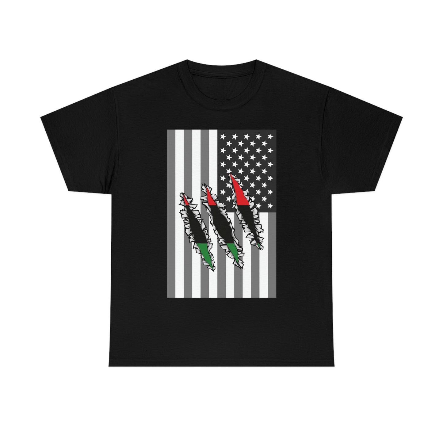 Pan African Flag Slash Black History Month Tee Shirt | USA T-Shirt