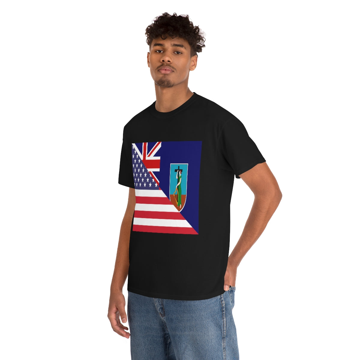 Montserrat American Flag Half Montserratian USA T-Shirt | Unisex Tee Shirt