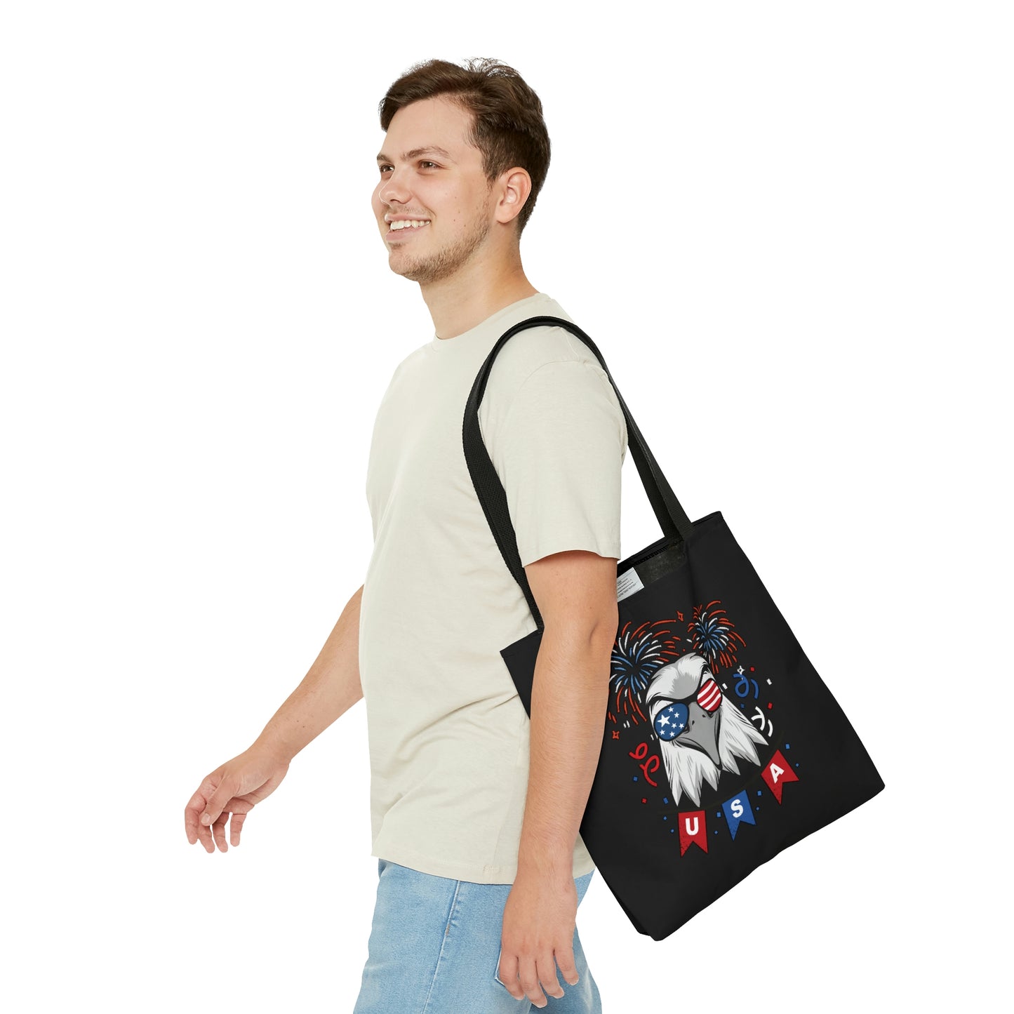 American Bald Eagle USA Flag Tote Bag | Shoulder Bag