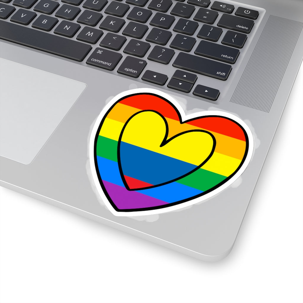 Colombian Pride Rainbow Flag Heart Sticker | Colombia Pride Month Accessory