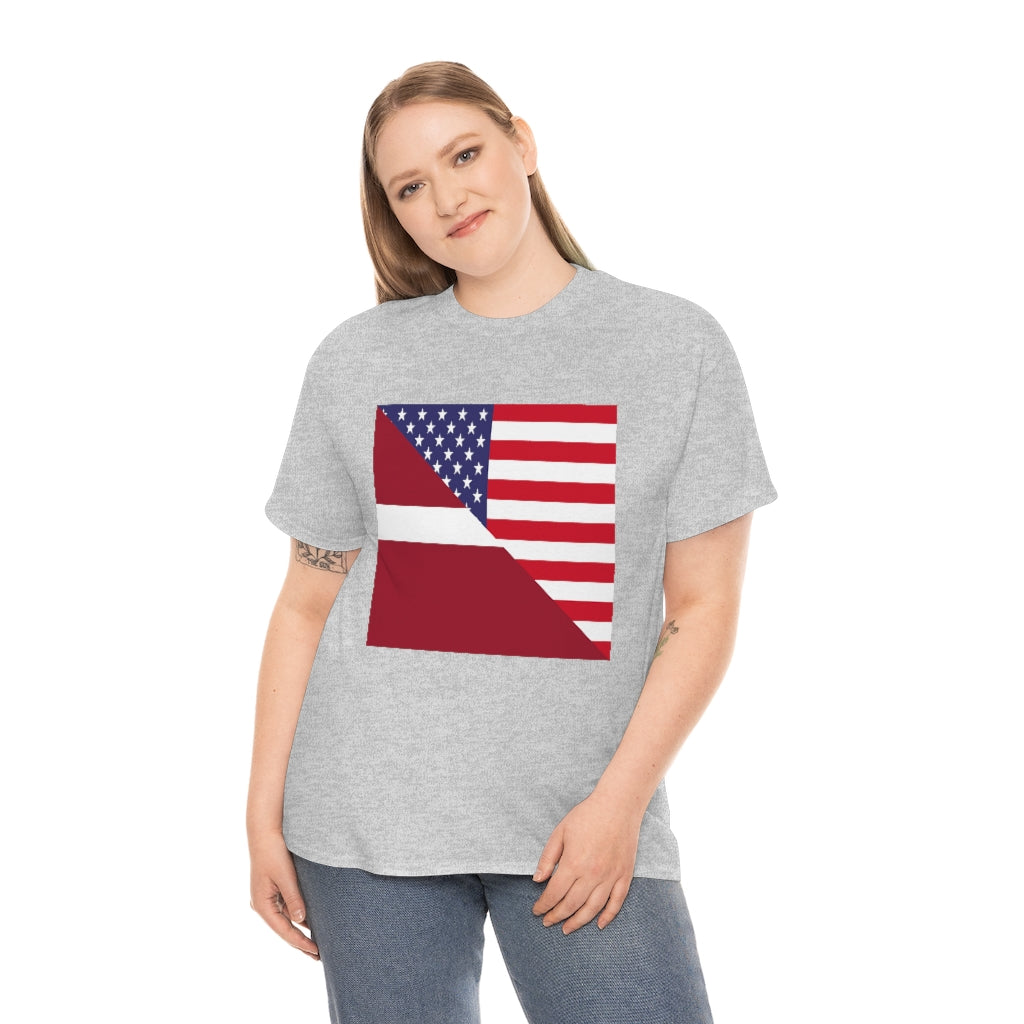 Latvian American Flag Tshirt | Unisex Latvia USA Men Women Shirt