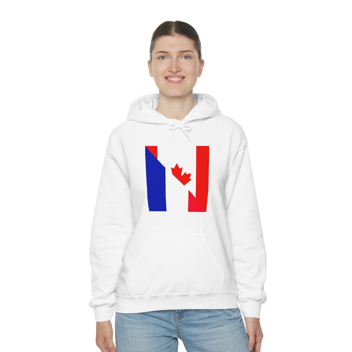 French Canadian Flag Hoodie | Unisex Half Canada France Pullover