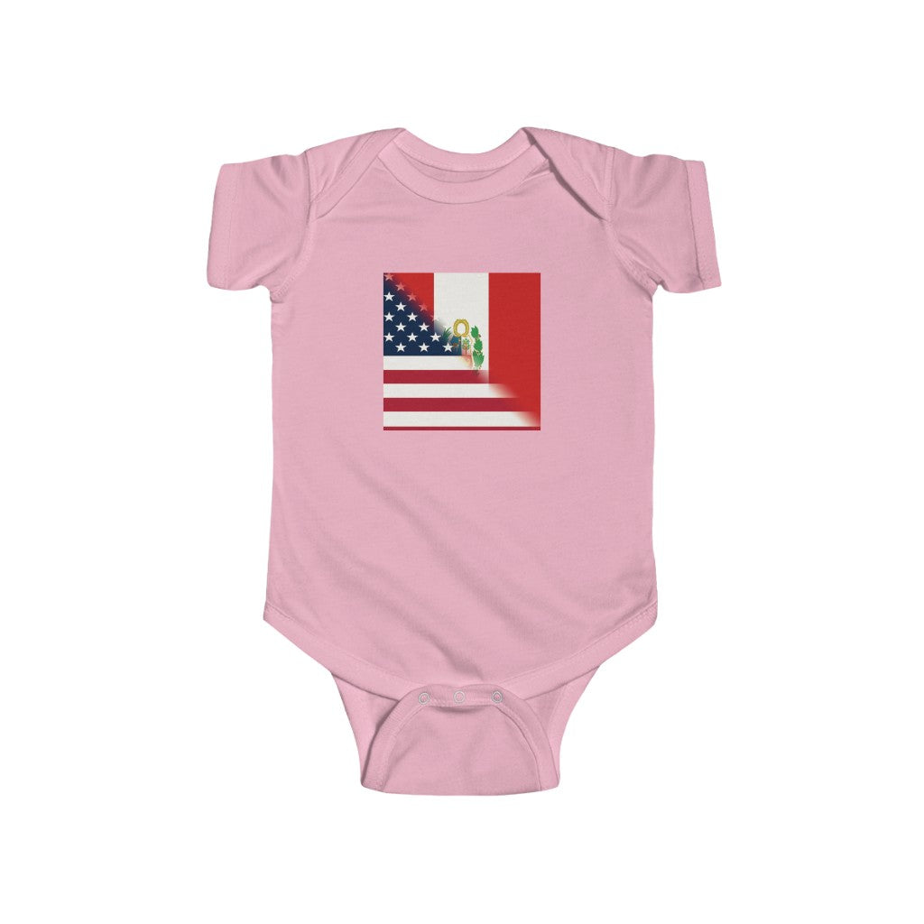 Half Peru - America Flag Baby Bodysuit | USA Peruvian Clothes