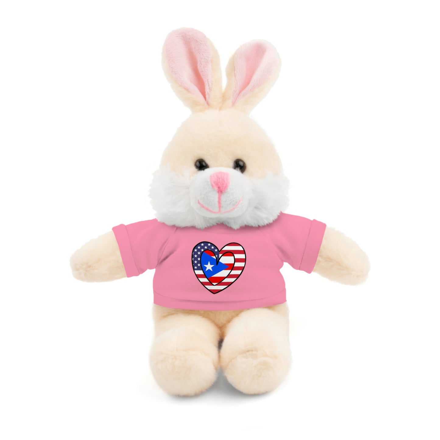 Puerto Rican American Valentines Day Gift Stuffed Animal | PR USA Flag Toy