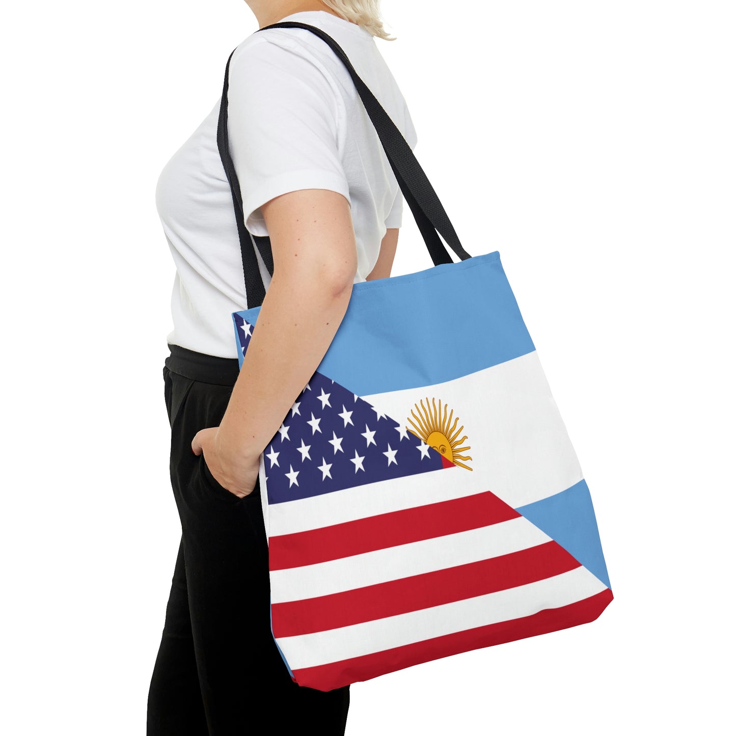 Argentina American Flag Argentinian USA Half Tote Bag | Shoulder Bag