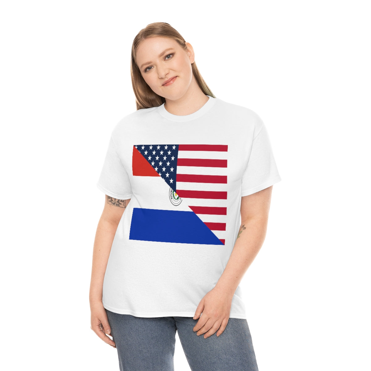 Paraguay American Flag Half Paraguyan USA T-Shirt | Unisex Tee Shirt