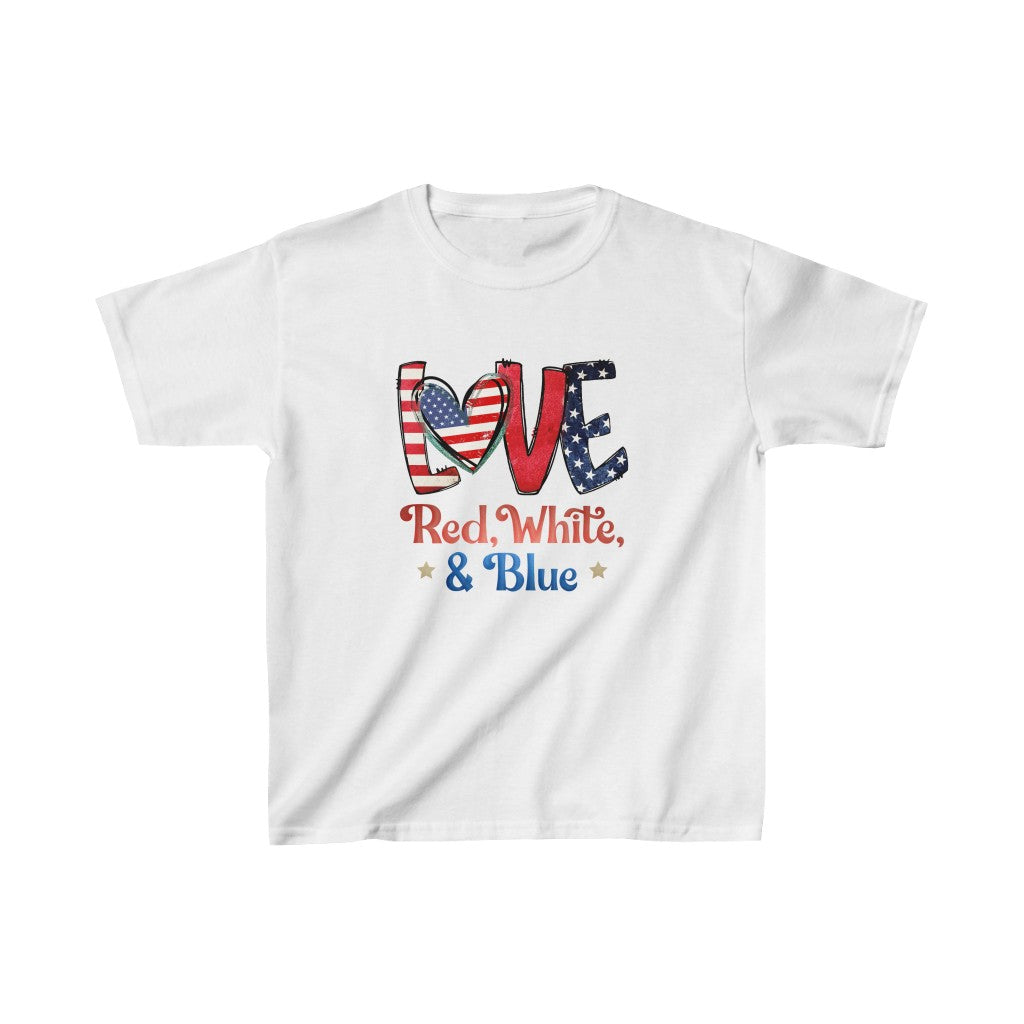 Kids Love Red White And Blue T-Shirt | Unisex Tee Shirt