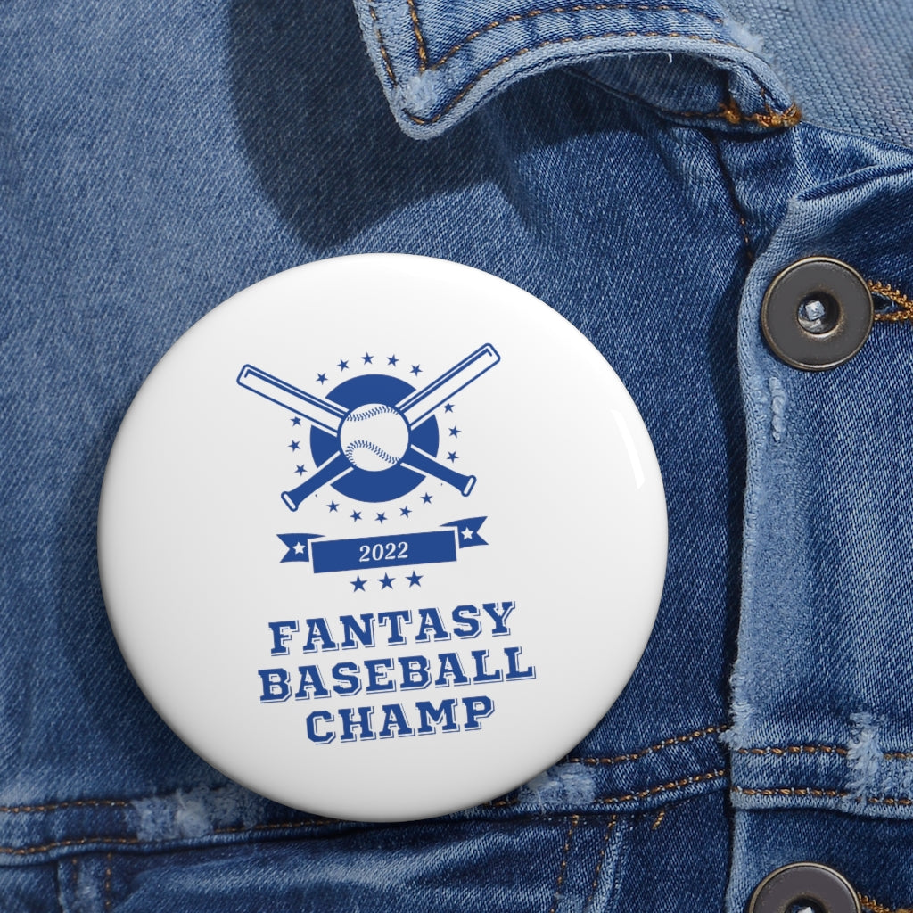 Fantasy Baseball Champ 2022  | White Pin Button Fantasy Sports