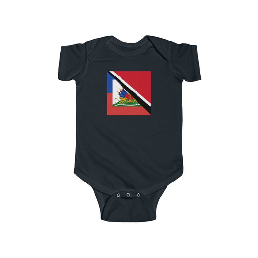 Trinidad Haiti Flag Baby Bodysuit | Unisex Trinidadian Haitian Trini