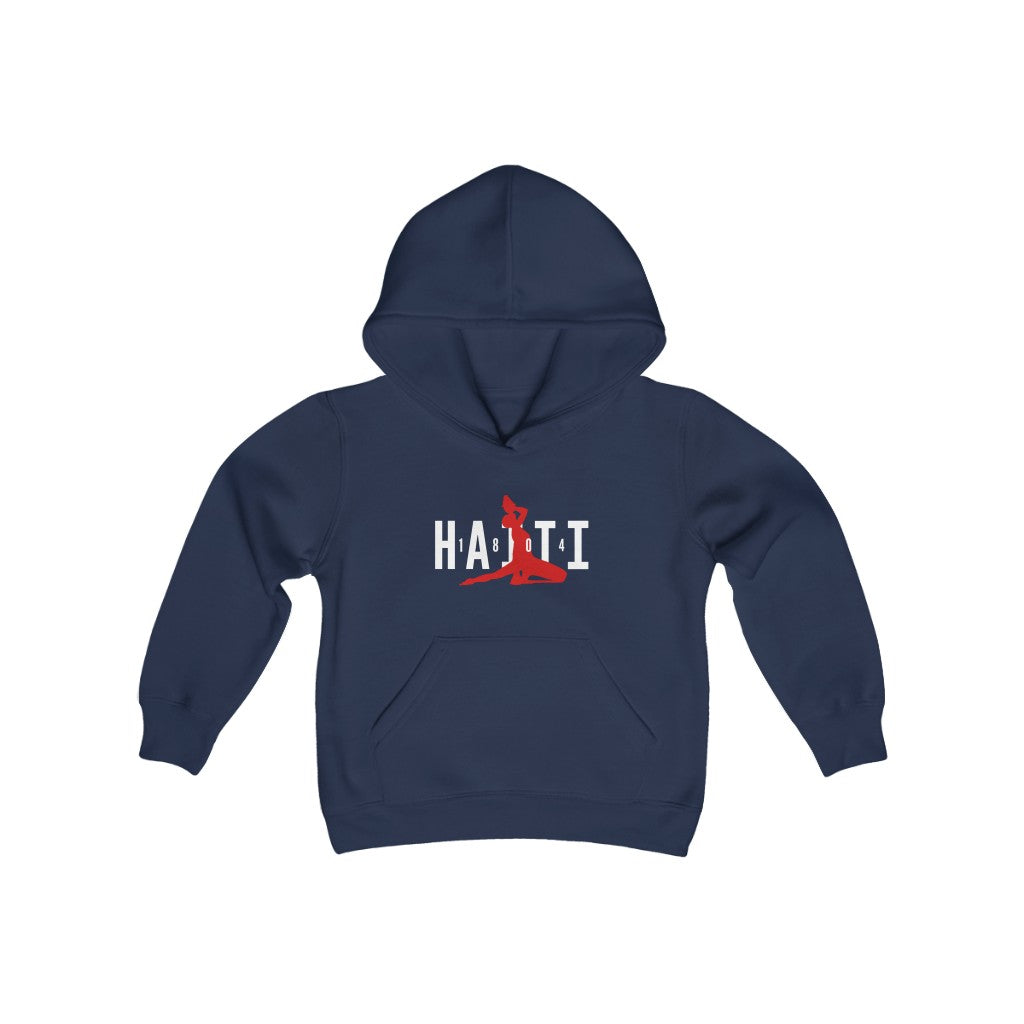 Kids Haitian 1804 Red Neg Marron Youth Hoodie | Haiti Unisex Pullover Neg Mawon