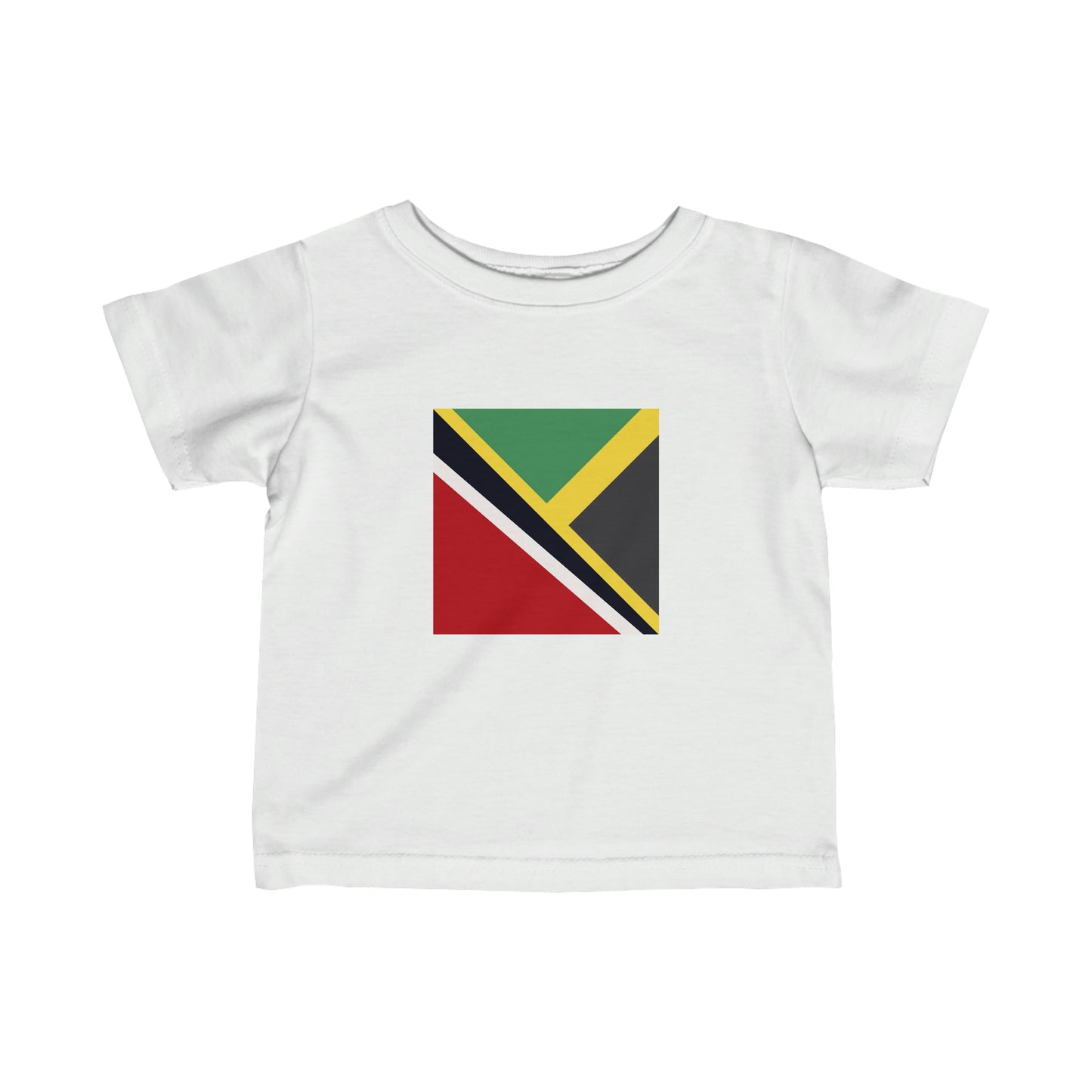 Infant Trini Jamaican Flag | Trinidad Jamaica Flag Toddler Tee Shirt