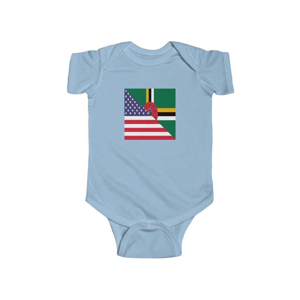 Dominica American Flag Baby Bodysuit | Dominican USA Newborn Boy Girl