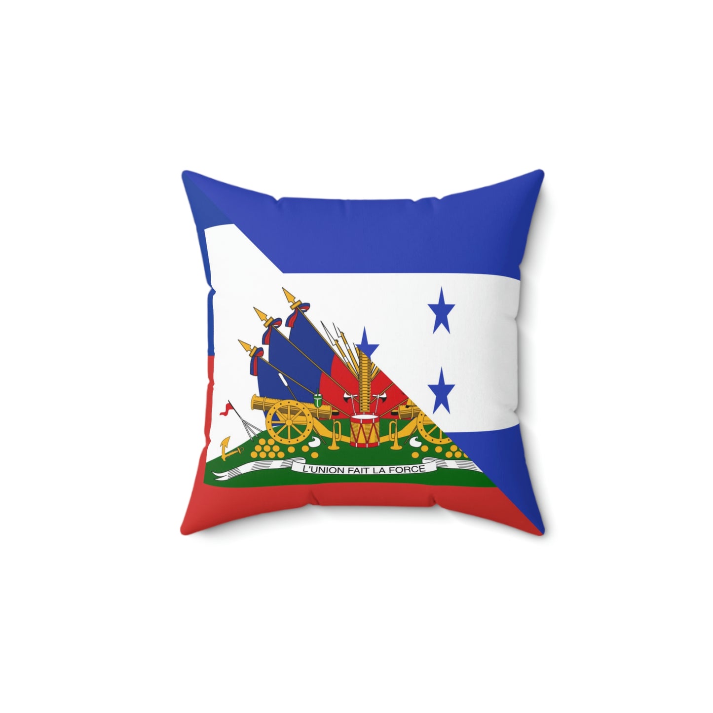 Haitian Honduran Half Haiti Honduras Flag Spun Polyester Square Pillow