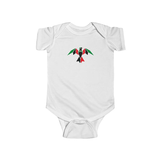 Pan-African Flag Geometric Bird Baby Bodysuit | Black Flag Boy Girl