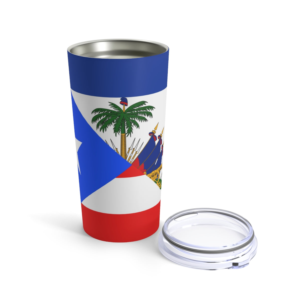 Puerto Rican Haitian Flag Half PR Haiti Tumbler 20oz