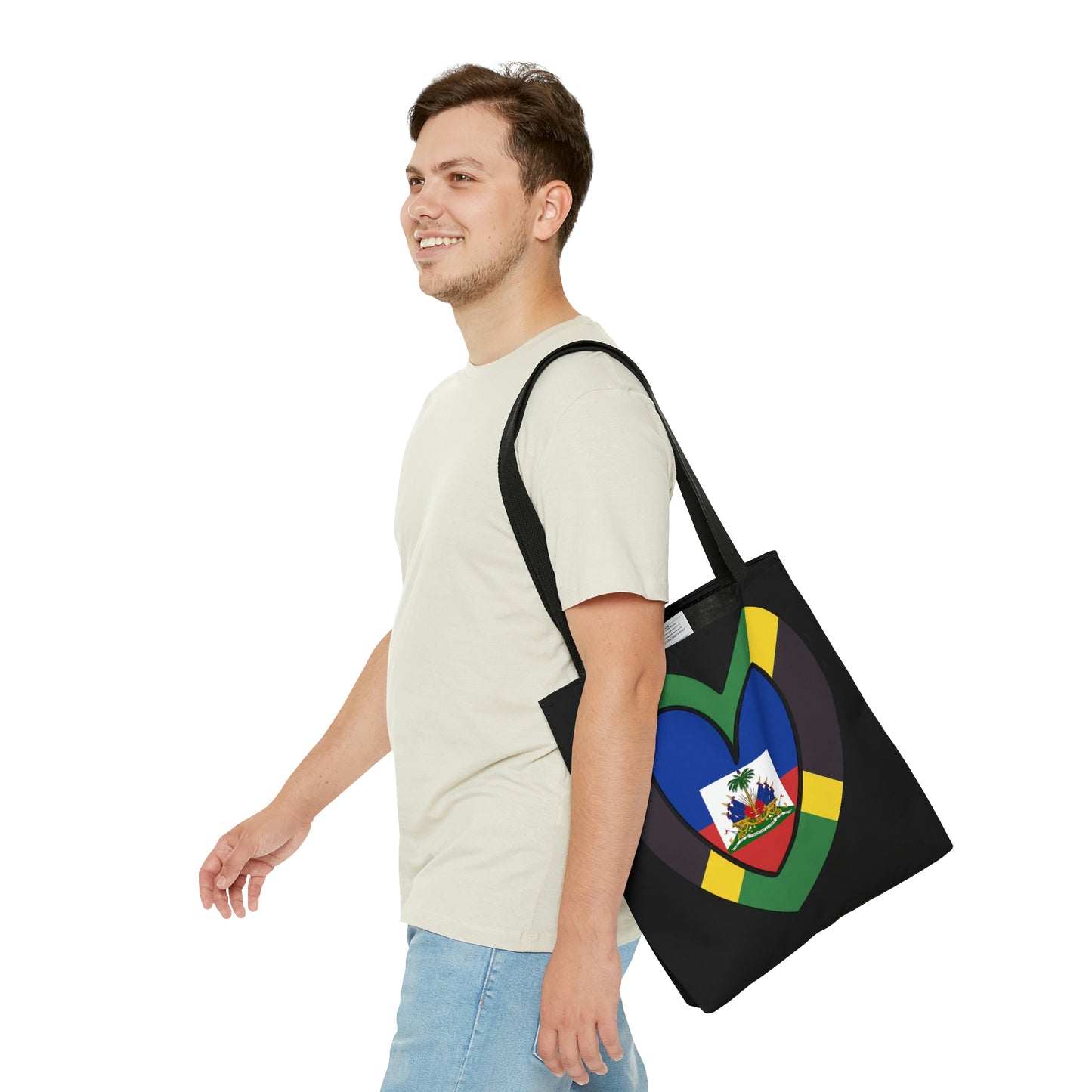 Jamaican Haitian Flag Inner Heart Jamaica Haiti  Tote Bag | Shoulder Bag