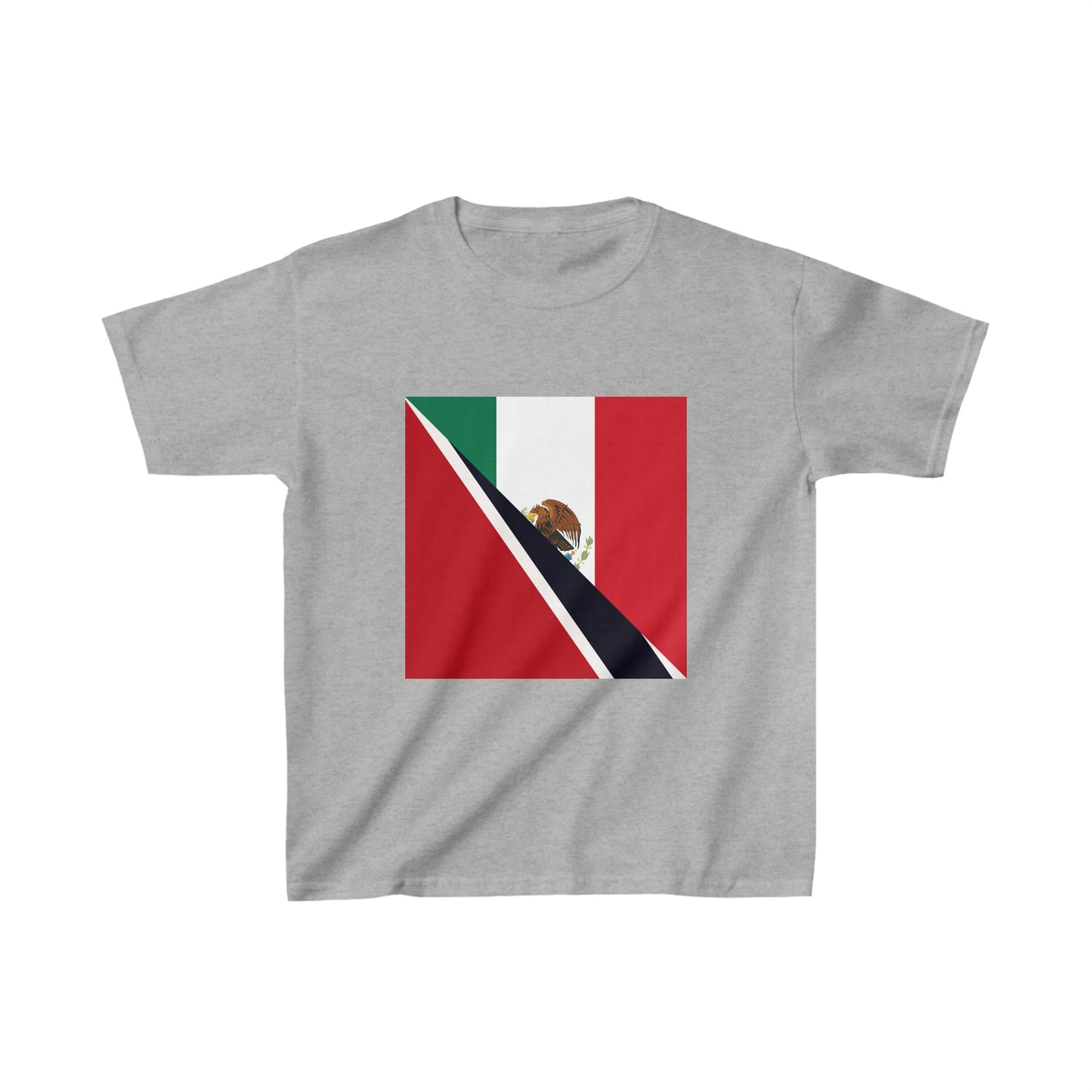 Kids Trini Mexican Flag Half Trinidad Tobago Mexico T-Shirt | Unisex Tee Shirt