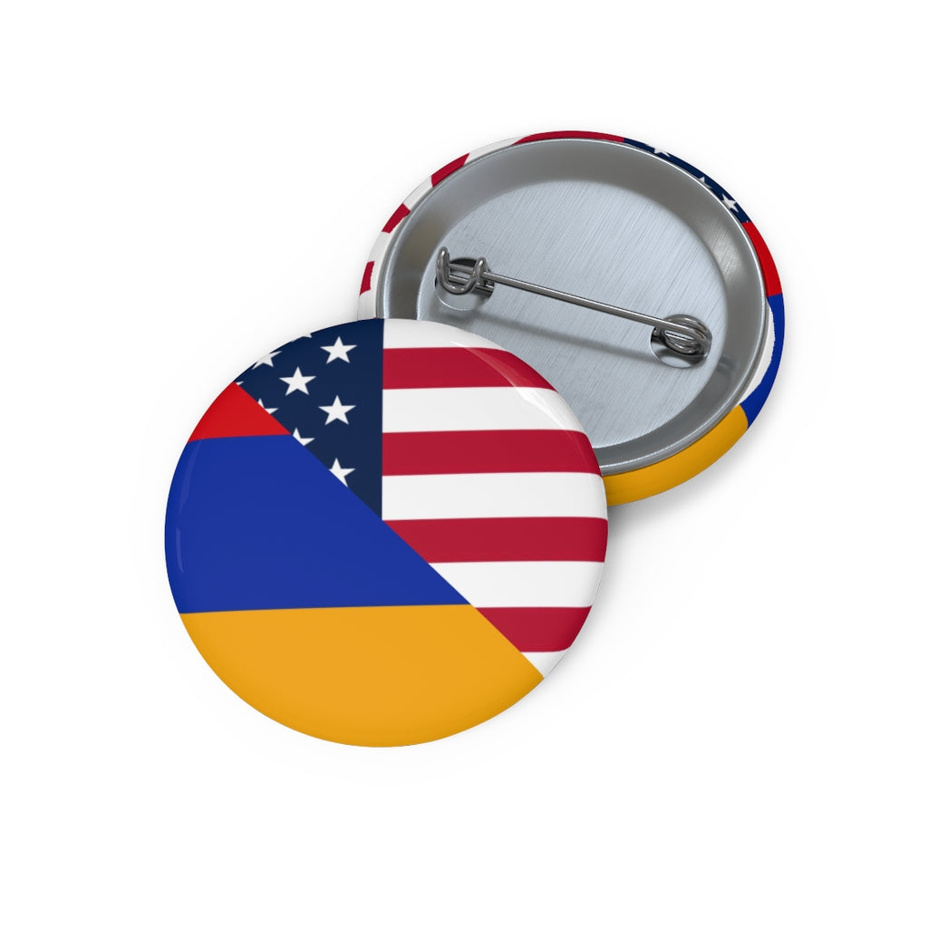 Armenian American Flag Pin Button | Armenia USA America