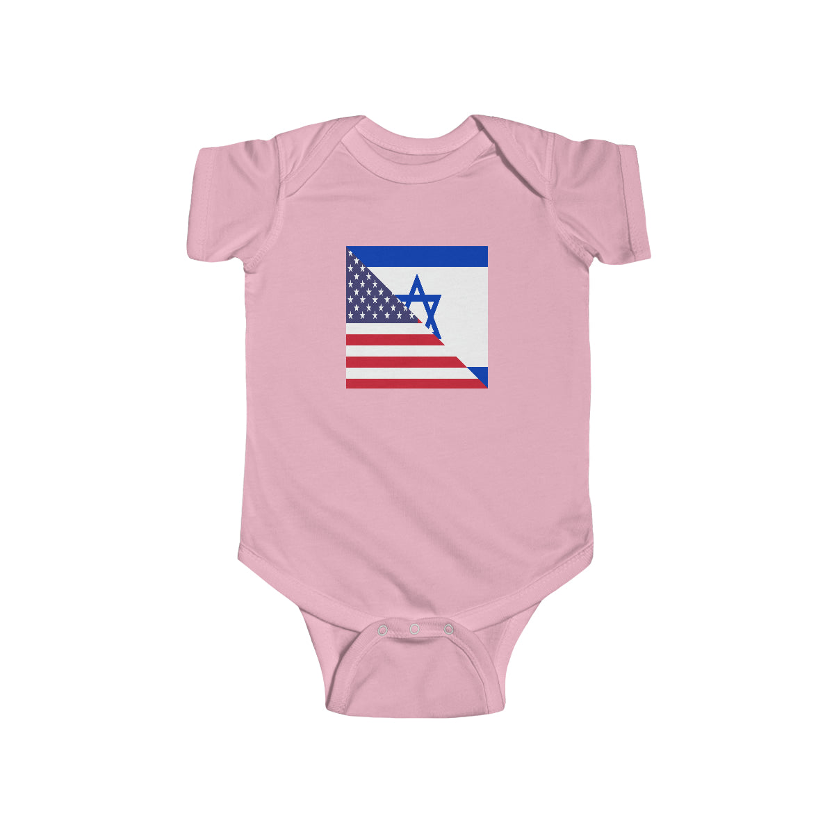 Israel American Flag Half Israeli USA Baby Bodysuit | Newborn Boy Girl