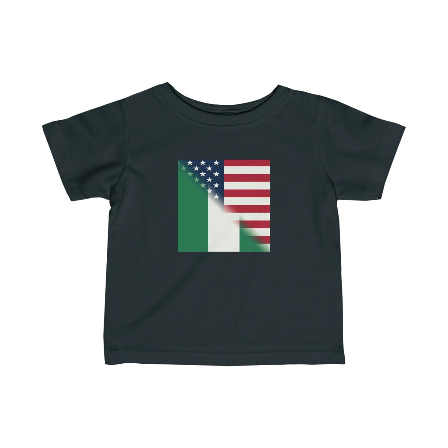 Infant Nigeria America Flag | United States Half Nigerian Toddler Tee Shirt