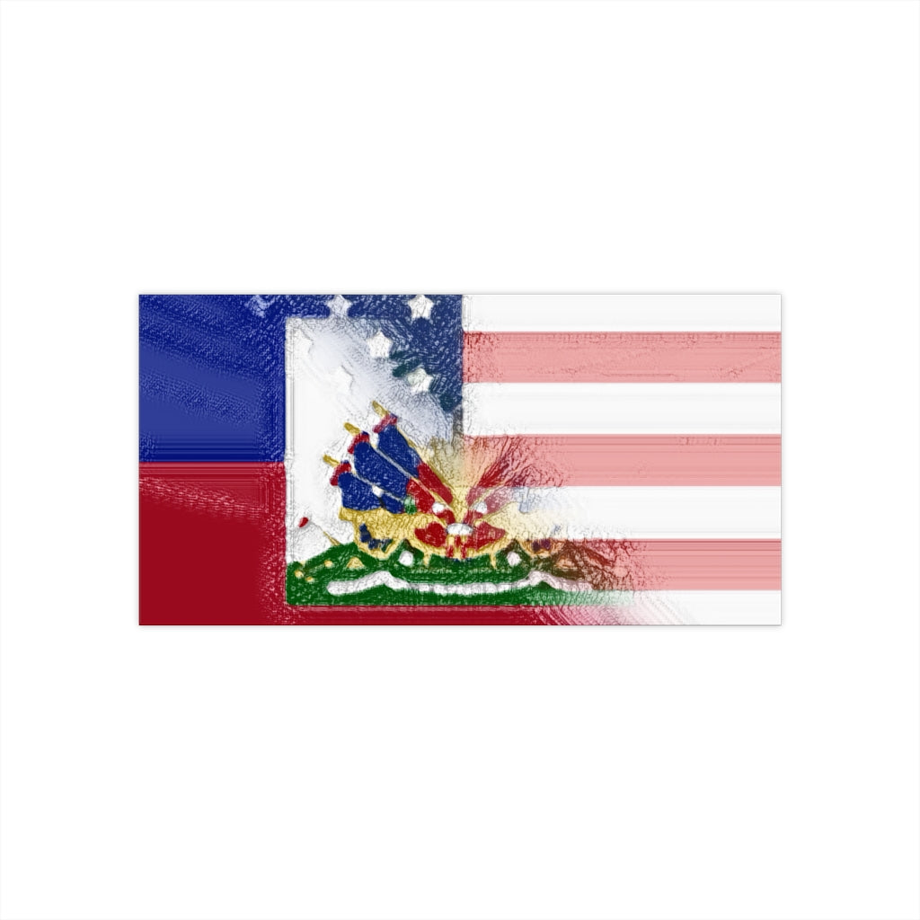 Haitian American Flag Bumper Stickers