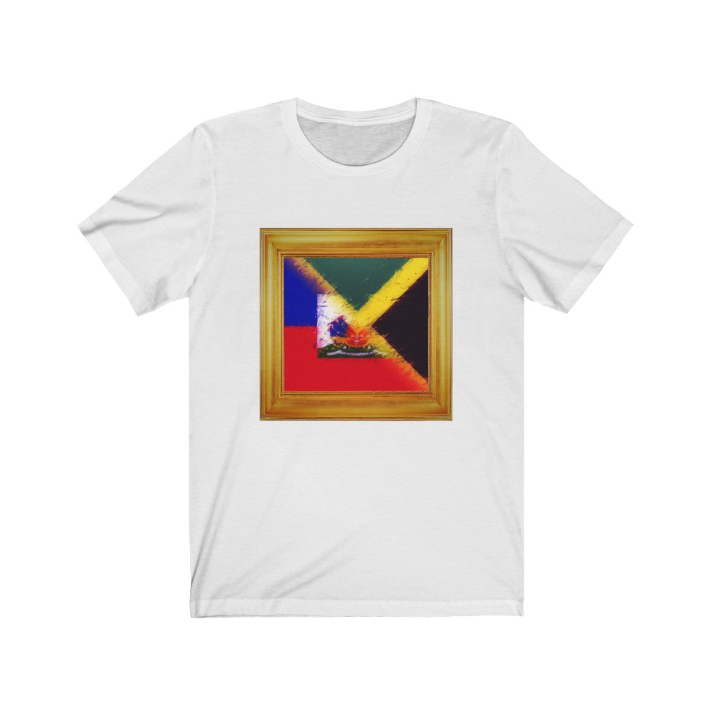 Haitian-Jamaican Flag Painting Tee | Haiti Jamaica Shirt