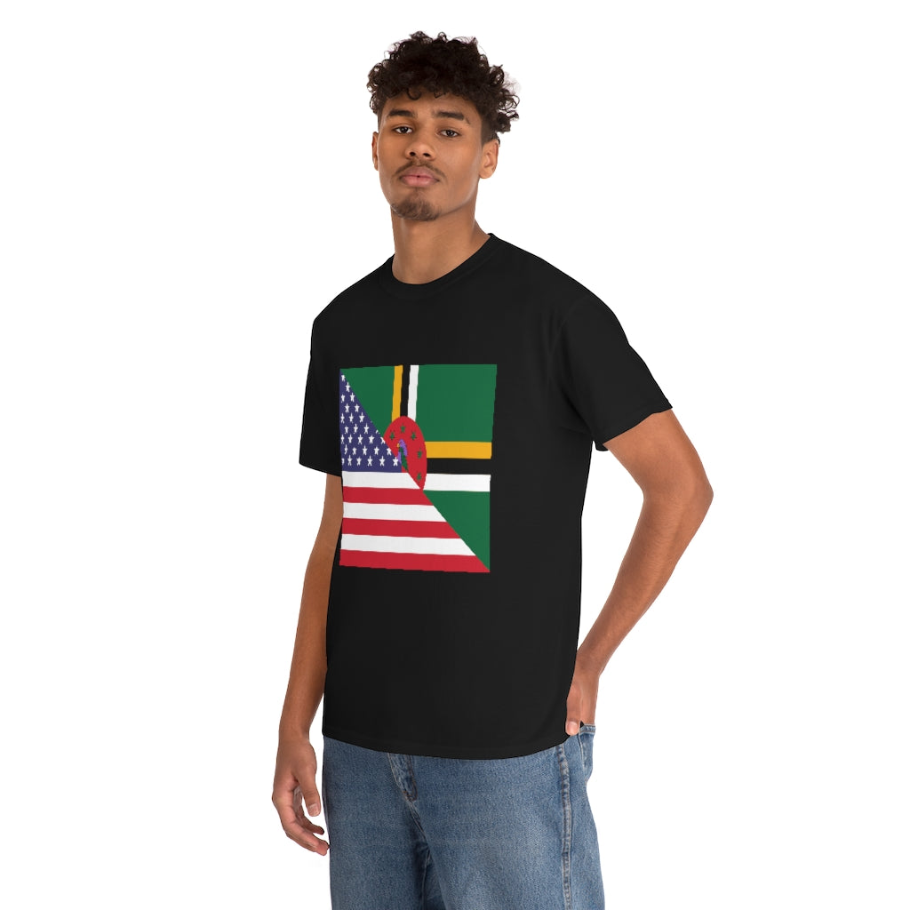 Dominica American Flag Tee Shirt | Dominican USA Tshirt