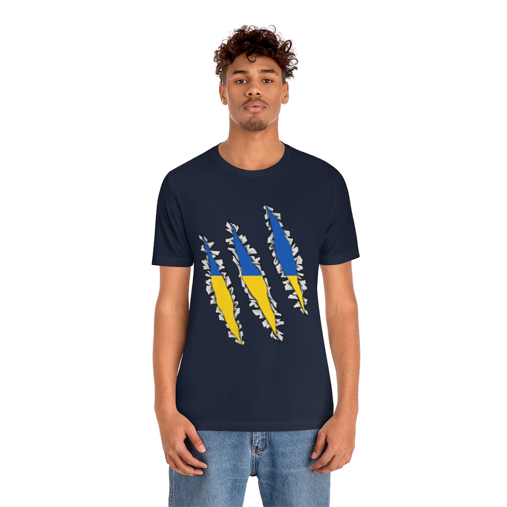 Slashed Ukrainian Flag Shirt | Ukraine Tee Men Women Clothing