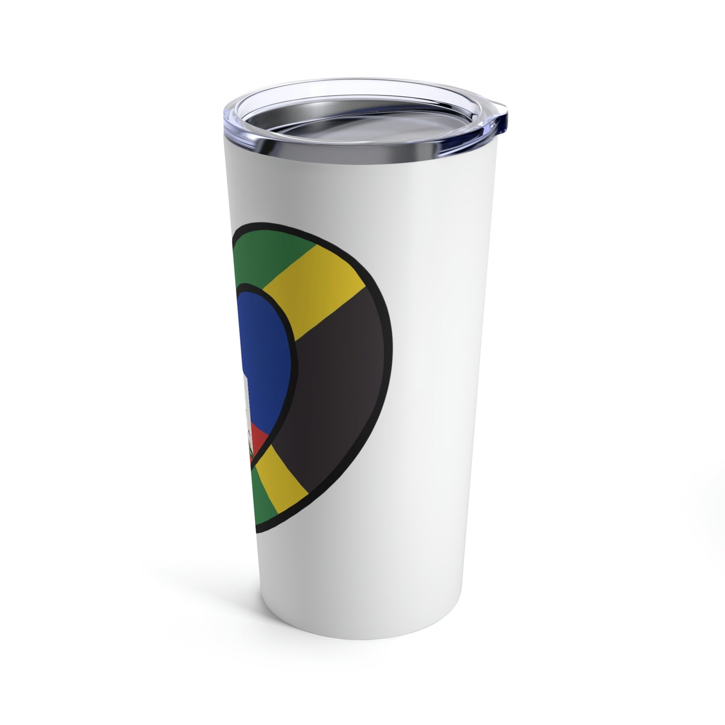 Jamaican Haitian Flag Inner Heart Valentines Day Gift Jamaica Haiti  Tumbler 20oz