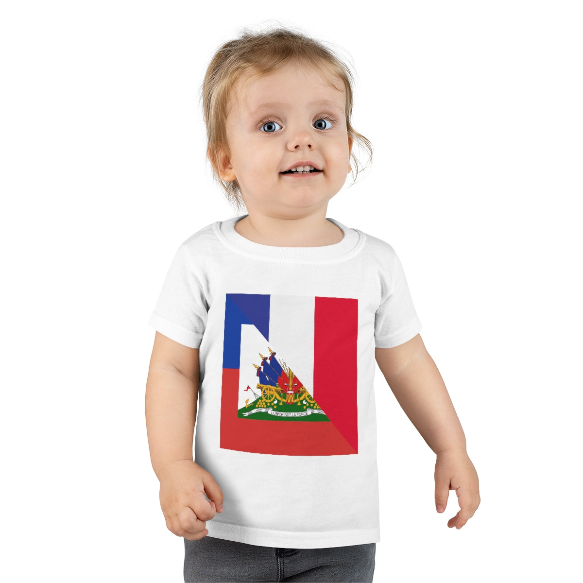 Toddler French Haitian Flag T-Shirt | France Haiti Boy Girl Shirt