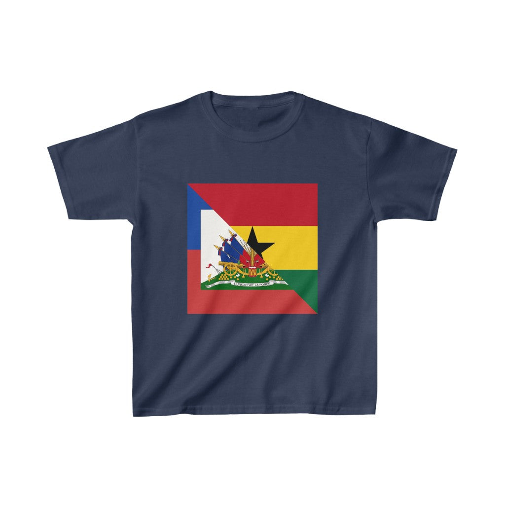 Kids Haitian Ghanaian Flag | Half Haiti Ghana T-Shirt | Unisex Tee Shirt