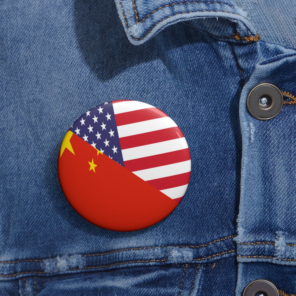 Chinese American Asian Flag Pin Button | China USA