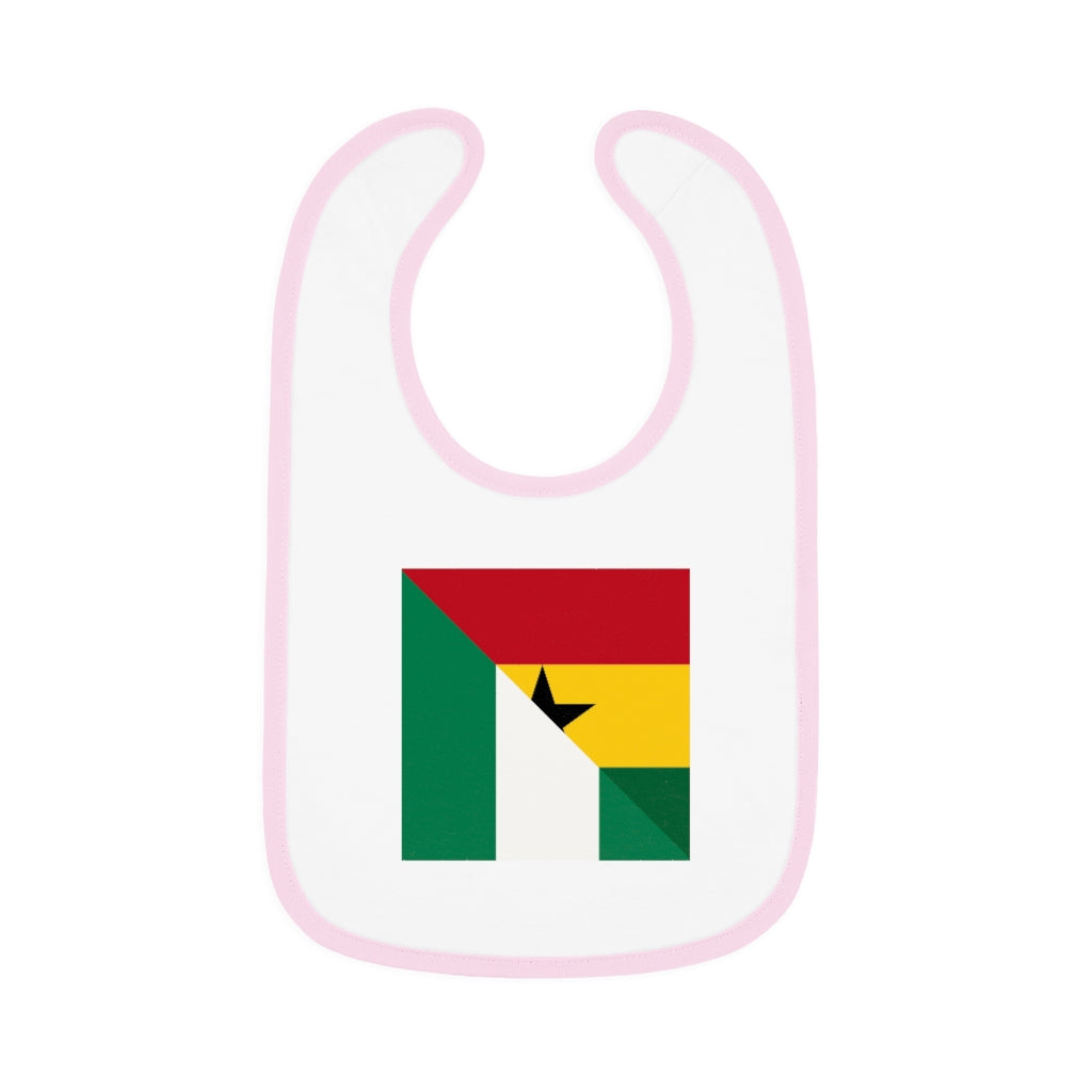 Nigerian Ghanaian Flag Baby Bib | Nigeria Ghana Newborn