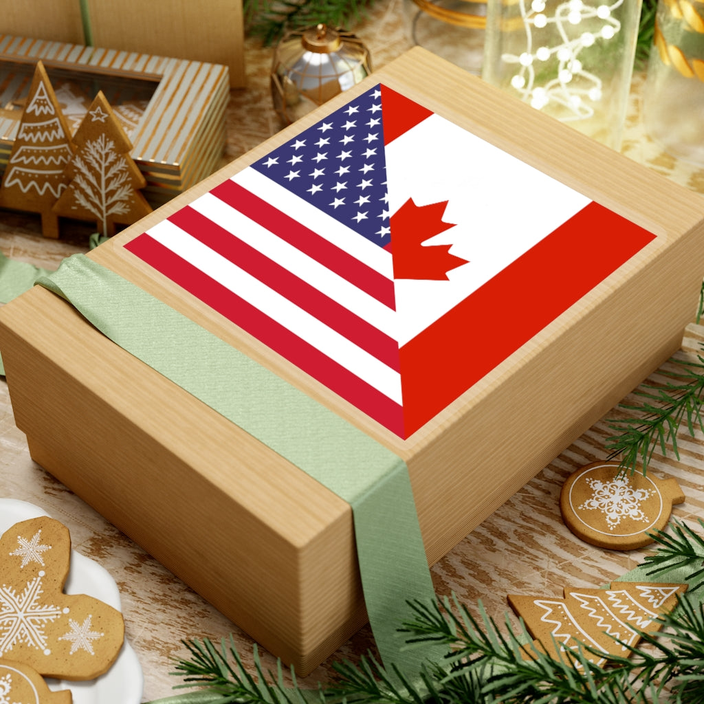 Canadian American Flag Sticker | Canada USA Stickers