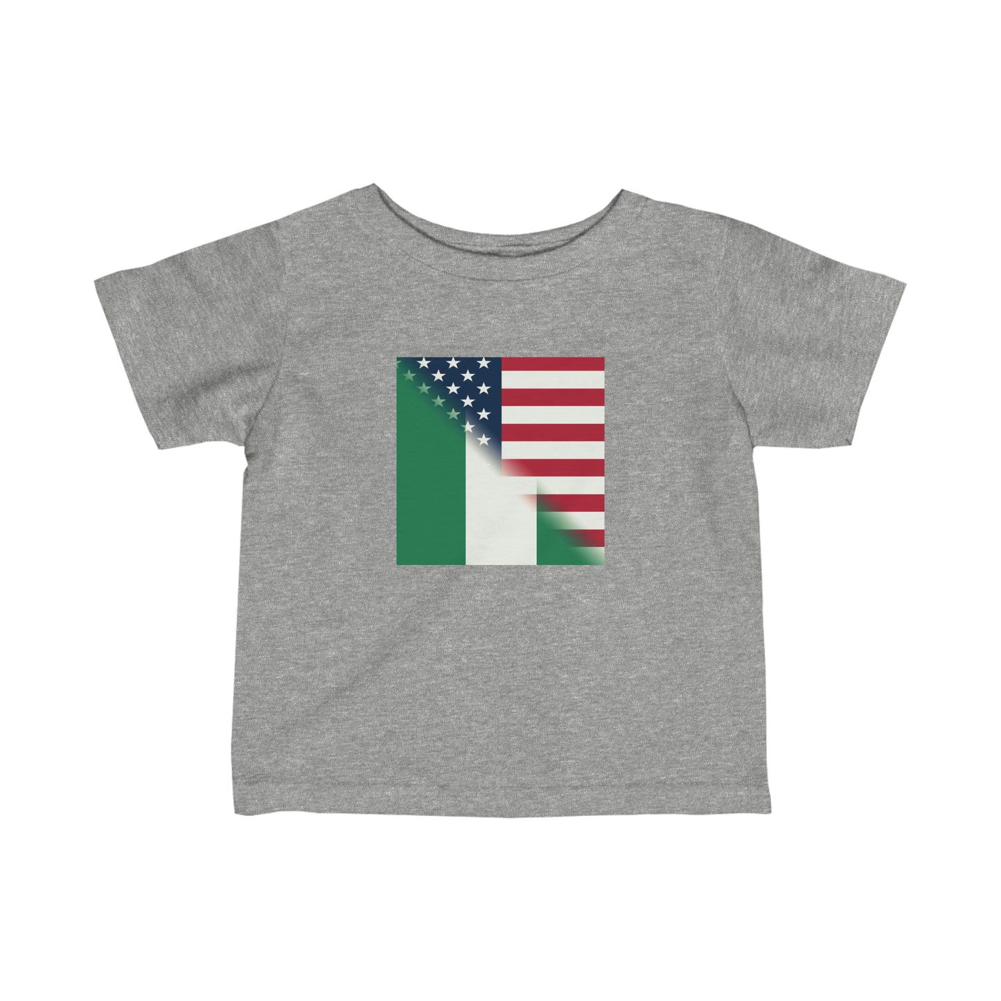 Infant Nigerian American Flag Half Naija USA African Toddler Tee Shirt