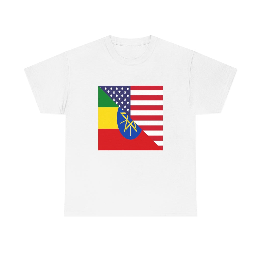 Ethiopia American Flag T-Shirt | Unisex Ethiopian USA Men Women Tee