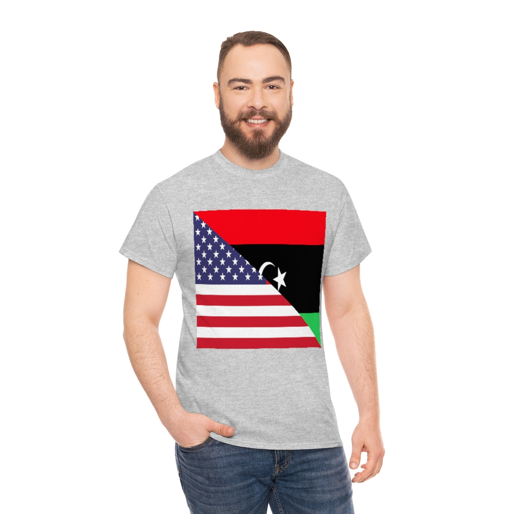 Libyan American Flag Tee Shirt | Unisex Libya USA Tshirt