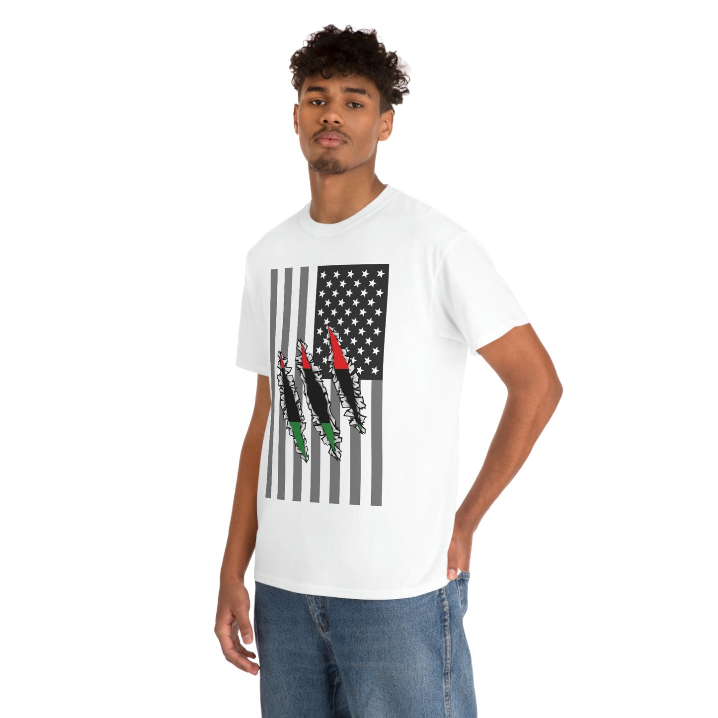 Pan African Flag Slash Black History Month Tee Shirt | USA T-Shirt