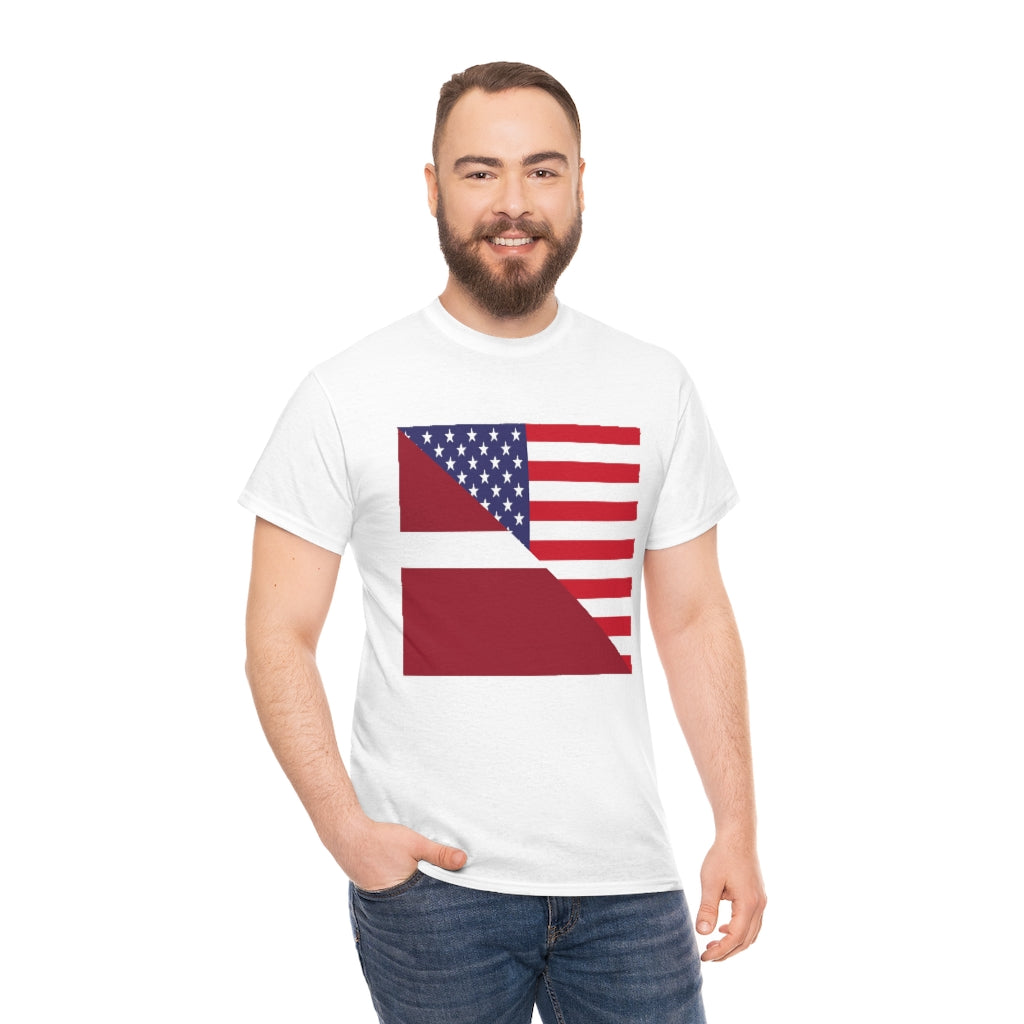 Latvian American Flag Tshirt | Unisex Latvia USA Men Women Shirt